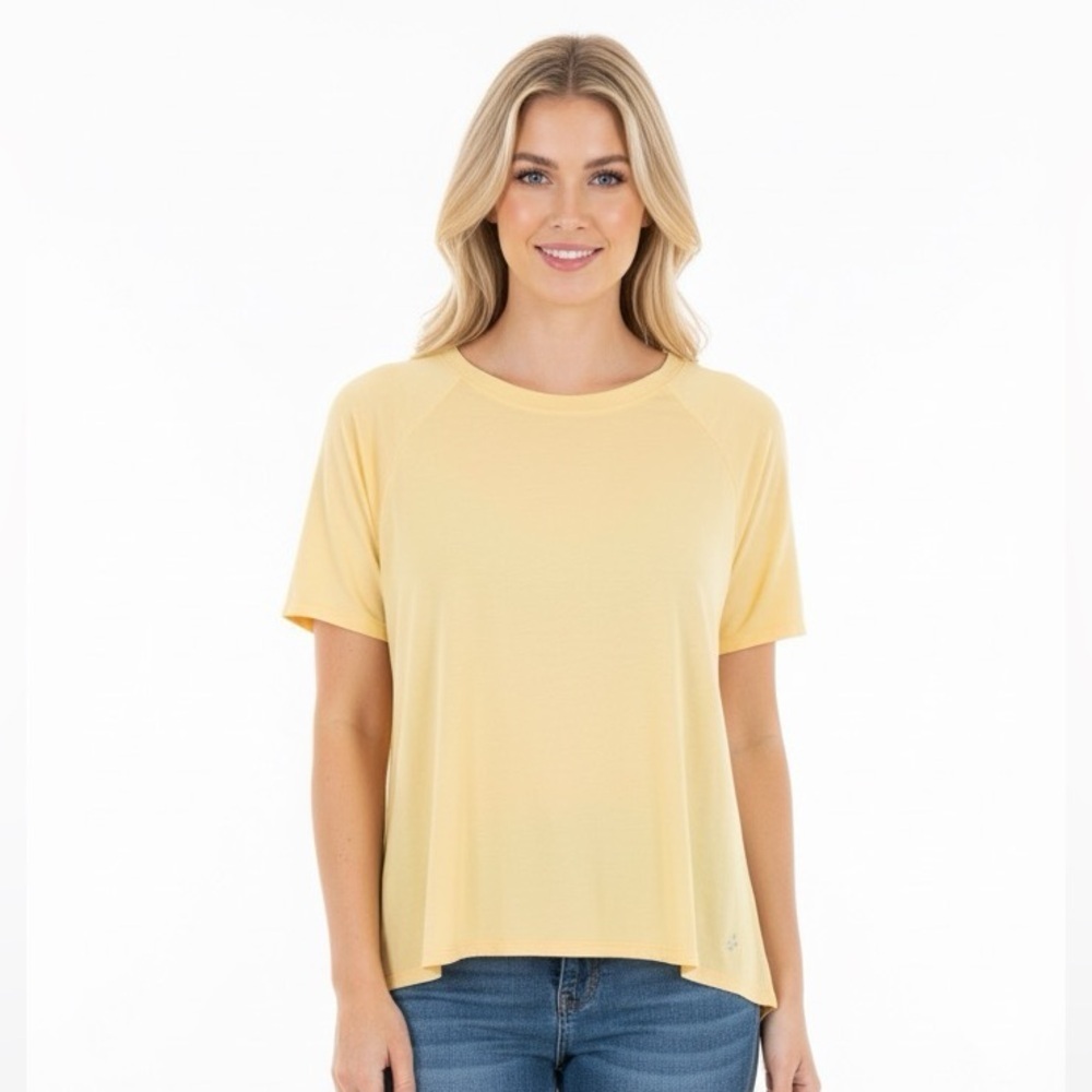JOYLAB size medium yellow open back athletic top